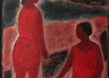 Composition with two women on the beach 92x65