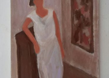 Portrait of a woman in white 70x50