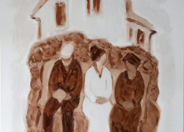 Composition with three figures 80x70